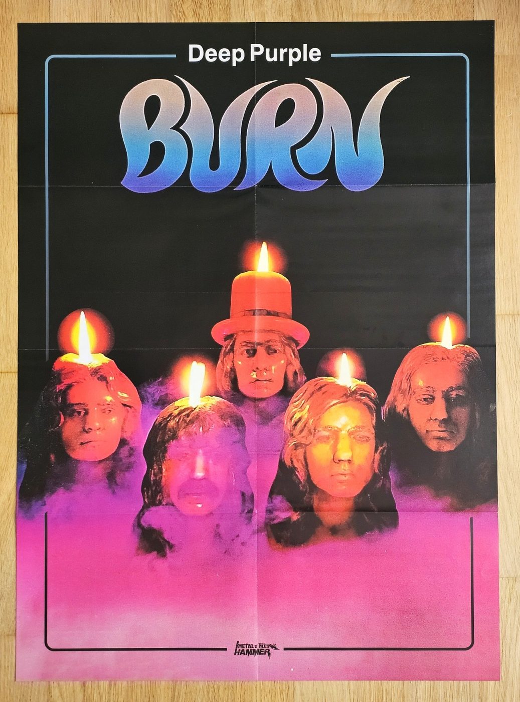 Deep Purple "Burn" poster, 55 × 75 cm