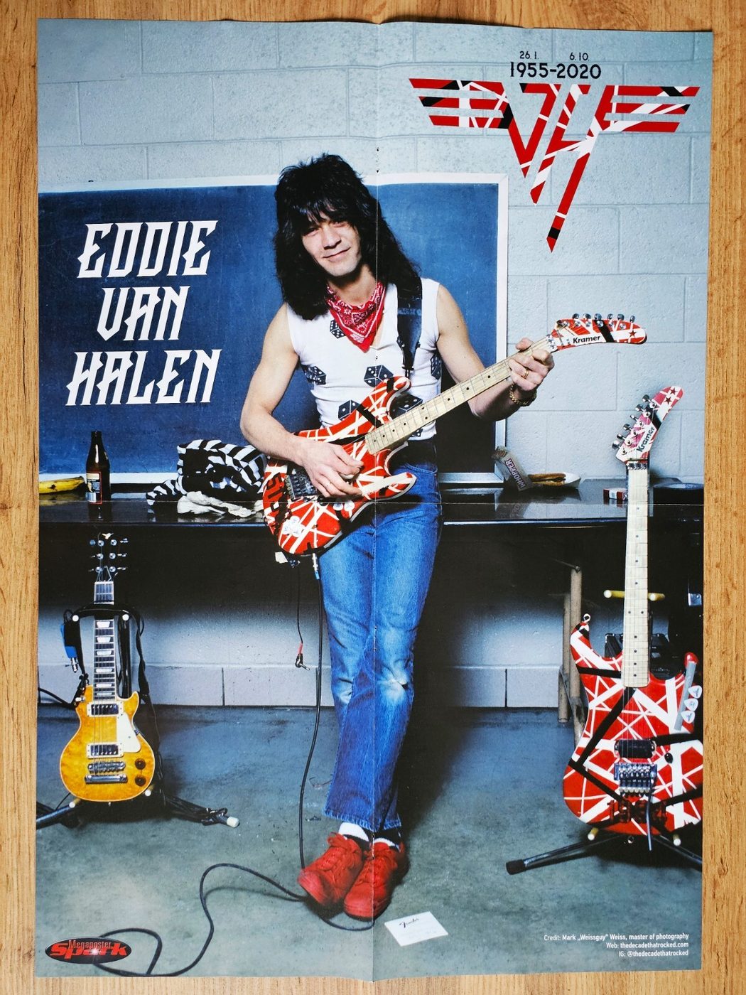 Eddie Van Halen poster, 40 × 55 cm
