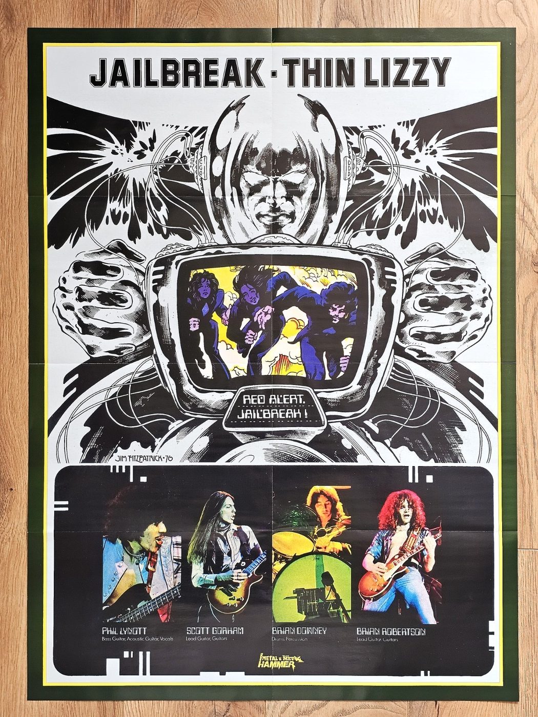 Thin Lizzy "Jailbreak" poster, 55 × 75 cm