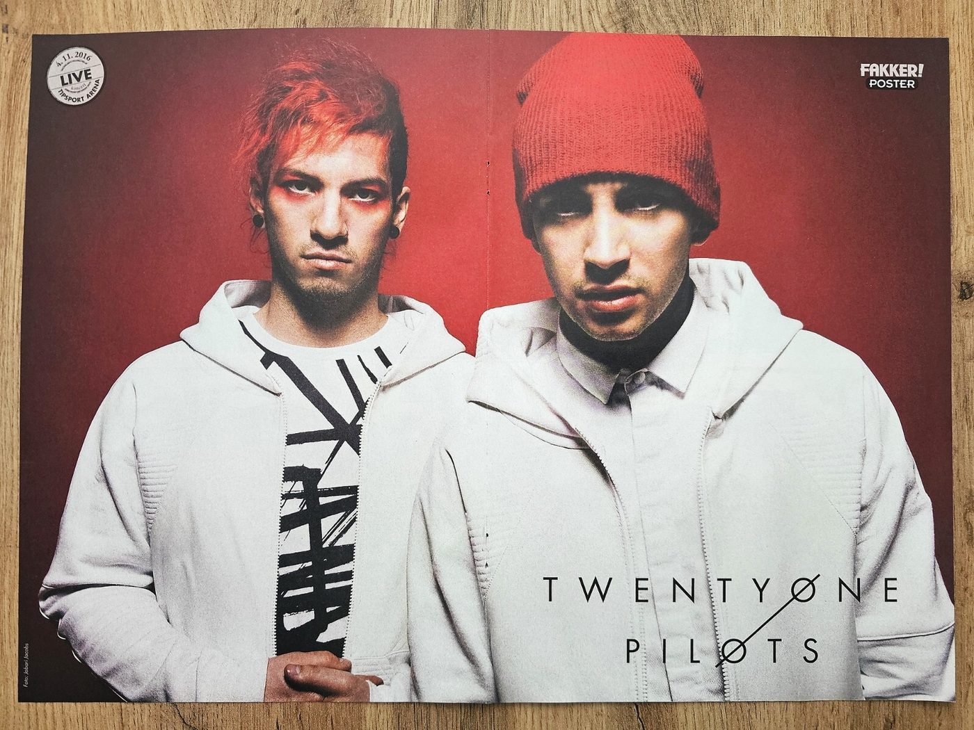 Twenty One Pilots poster, 40 × 30 cm